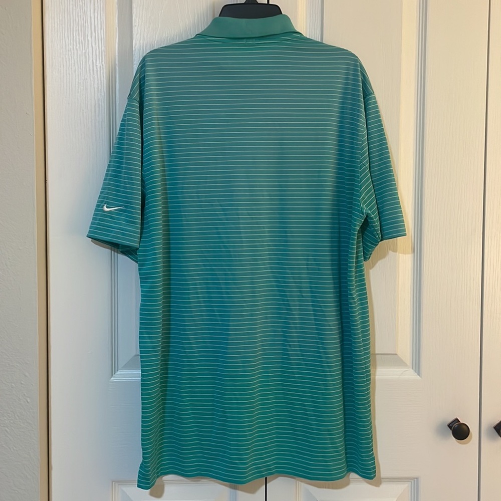 Nike Golf Tour Performance Dri-Fit Men’s SZ M Teal Colored Striped Polo Shirt - Picture 4 of 12